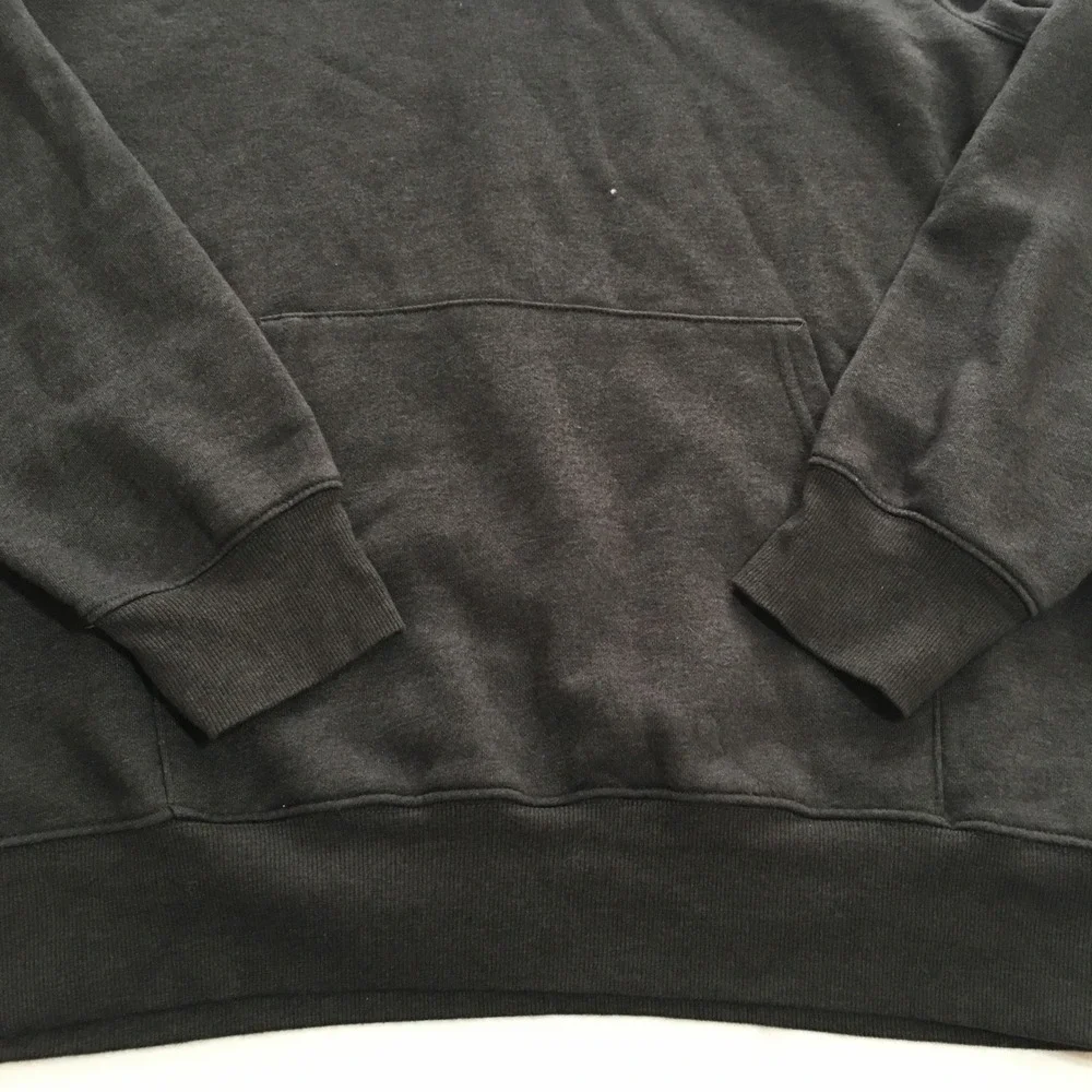 The North Face Hoodie Sweatshirt Mens Large Charcoal Yellow Logo Pullover